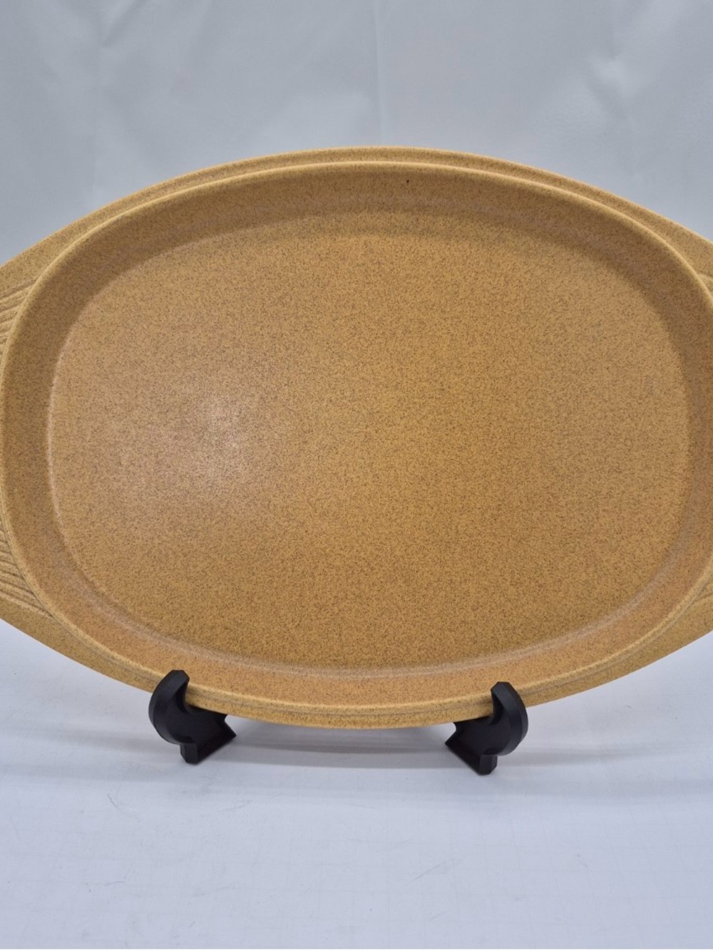 VTG Pfaltzgraff NORDIC GOLD Oval Serving Platter Speckled Mustard Gold MCM boho